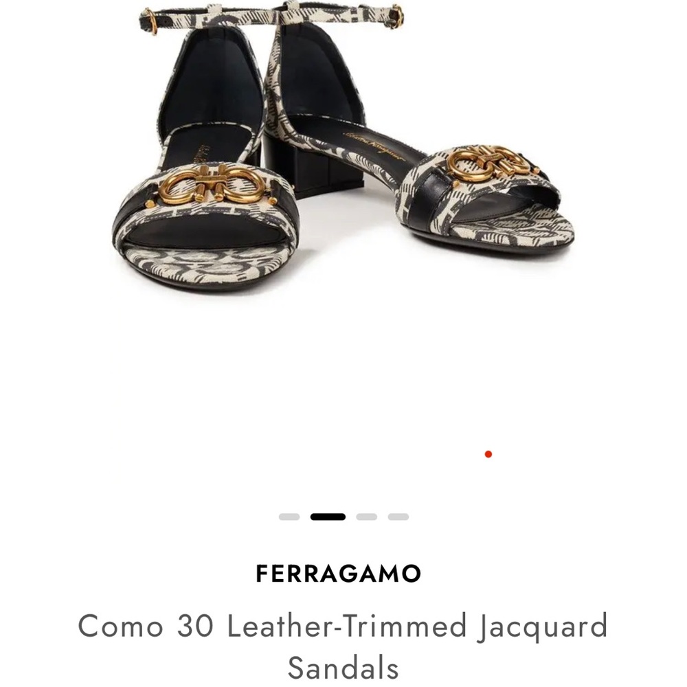 Ferragamo Como 30 Leather-Trimmed Jacquard Sandals